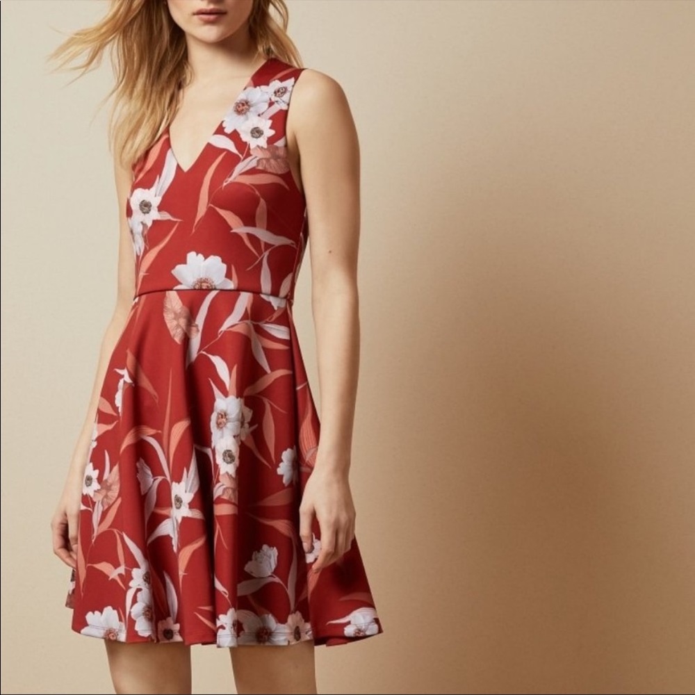 Ted Baker Enyaa Skater Dress in Cabana Print TB Size 4 = US 12